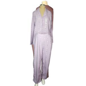 Charter Club Lavender Polka Dot Pajamas Loungewear NWT Size Large